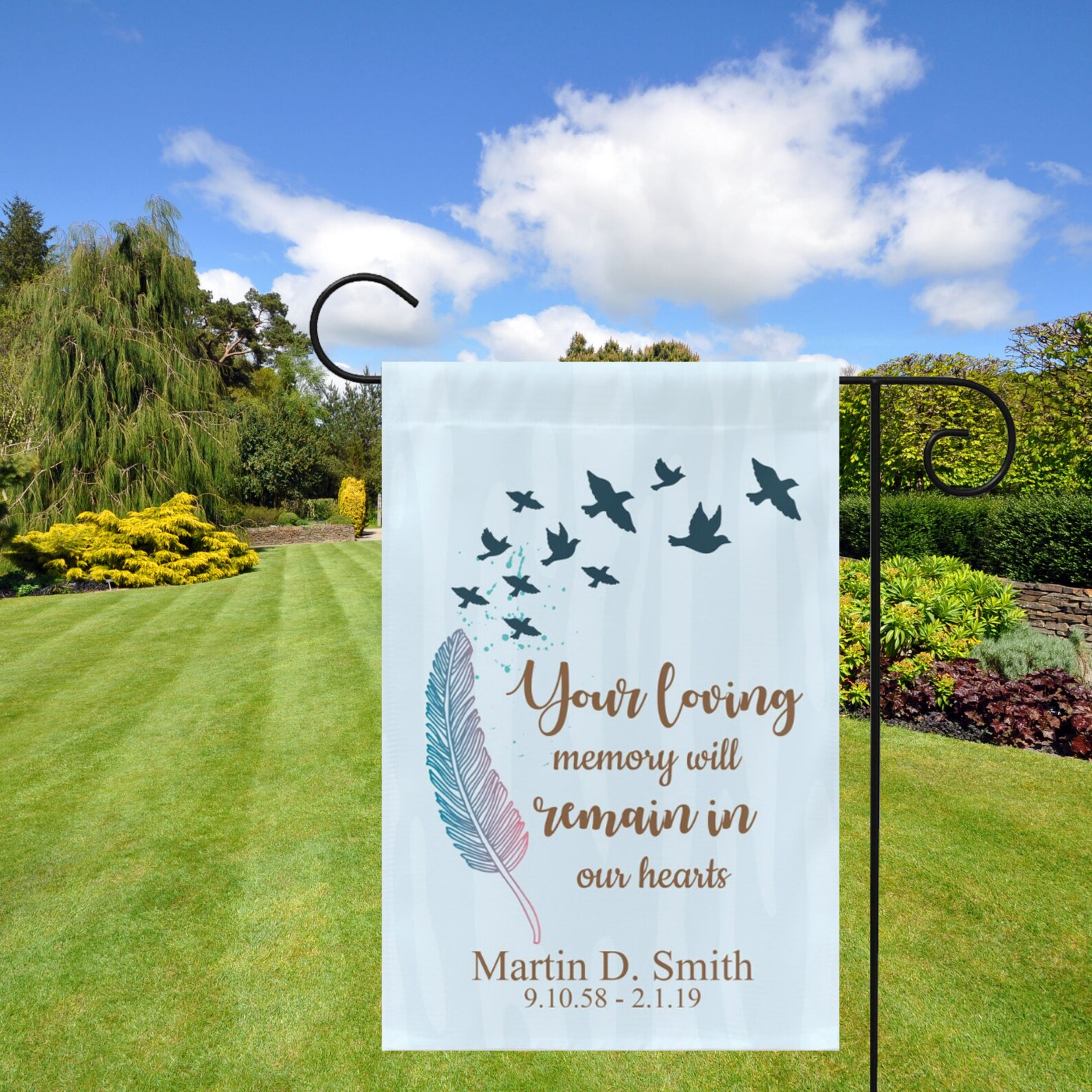 Personalized Memorial Garden Flag Sympathy Gift Cemetery Etsy UK