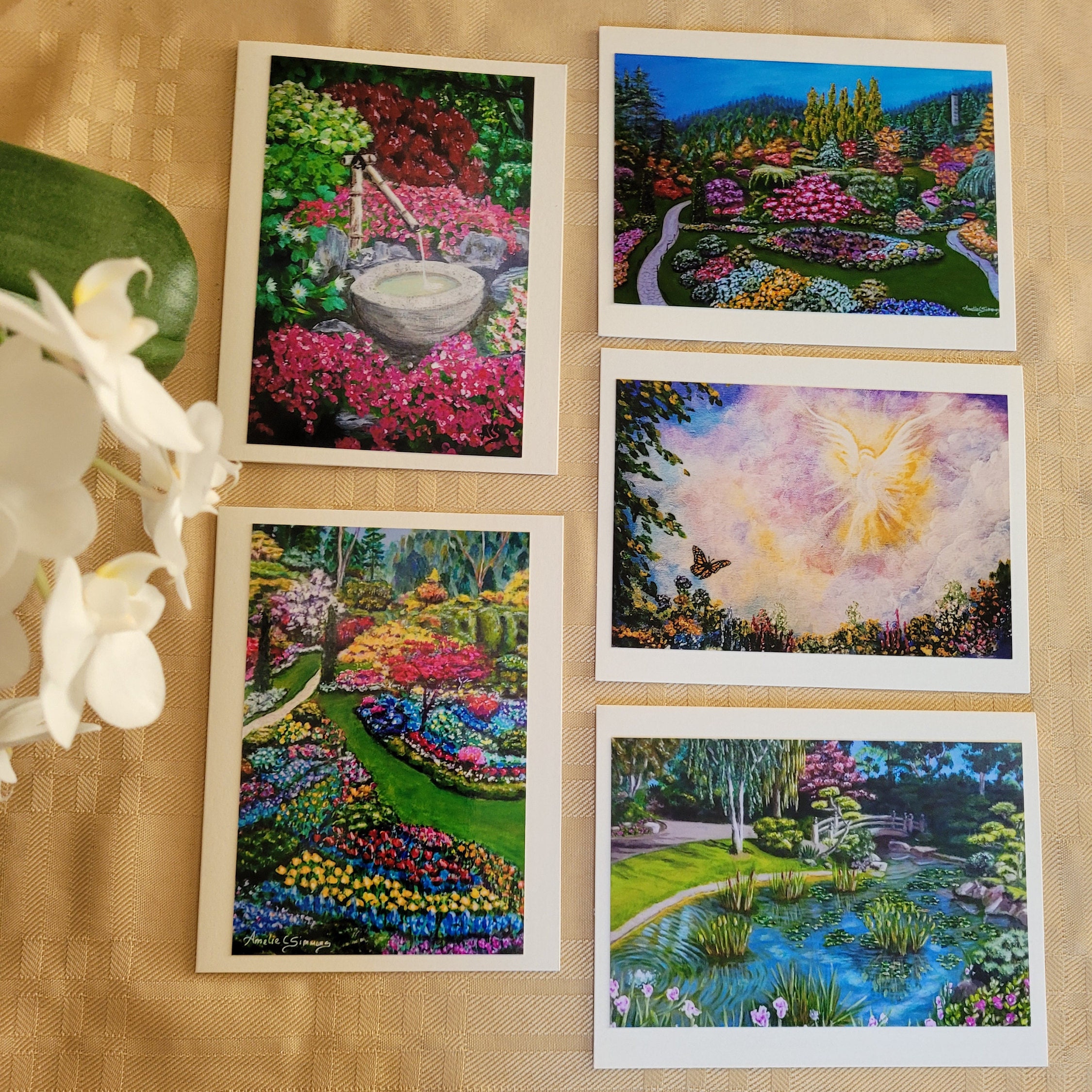 Garden Art Cards Handmade All Occasion Art Cards Garden Art Etsy