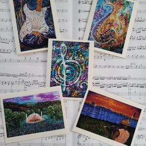 Music Art Cards, Handmade All Occasion Art Cards, Musical Art Cards, Blank Art Cards, Photo Art Cards