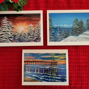 Holiday Handmade Art Cards, Art Cards, Holiday Cards, Hand Stamped Cards, Photo Cards, Christmas Art Cards, Christmas Cards