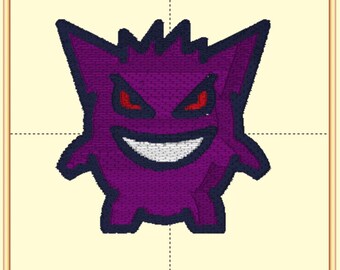 Gengar Pokemon Body Embroidery Design