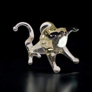 Grey Bull Figurine, Mini Glass Murano Quality Lampworking Glass Figurine, Hand Made In Ukraine, A Great Addition To Your Collection
