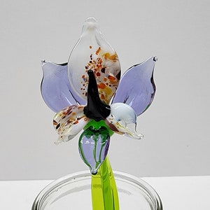 Purple Glass Orchid - Hand Made In Ukraine - Murano Quality - Lampworking Technique - Purple Orchid - Hand Made - Colored Glass - Fire