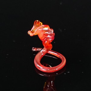 Red Cobra Figurine, Mini Glass Murano Quality Lampworking Glass Figurine, Hand Made In Ukraine, A Great Addition To Your Collection