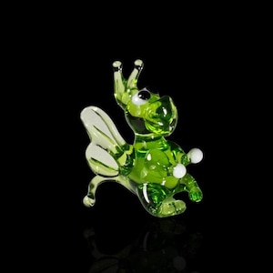 Green Dragon Figurine, Mini Glass Murano Quality Lampworking Glass Figurine, Hand Made In Ukraine, A Great Addition To Your Collection