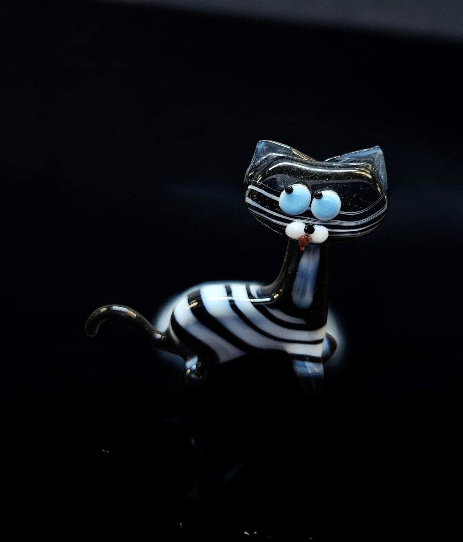 猫置物 ガラス置物　￼MURANO Glass Cat Figurine, Collectible Glass Cat, Murano Quality Gift at