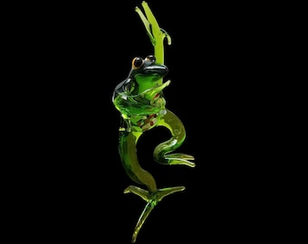 Glass Frog Figurine, Collectible Glass Frog, Murano Quality Gift At A Fraction Of The Price, Handcrafted In Ukraine
