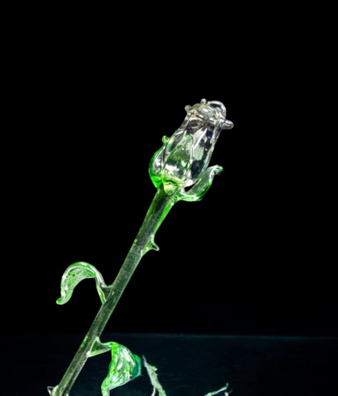 Clear Glass Rose, Handcrafted Glass Flower, Hand Made in Ukraine Using ...