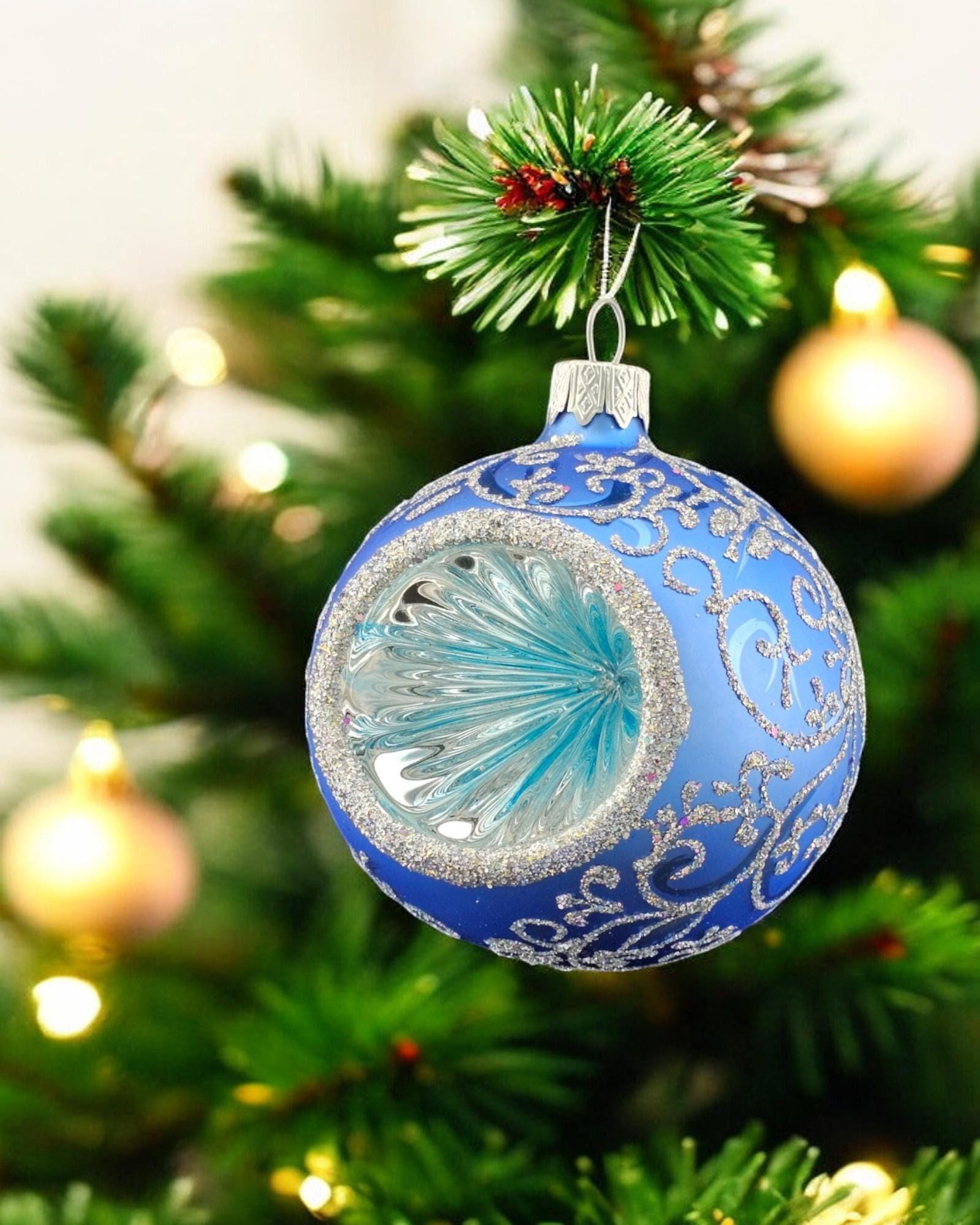 Boules De Noël Anciennes En Verre Soufflé à La Main - 100mm, Déco De Noël Vintage Et Fait Main