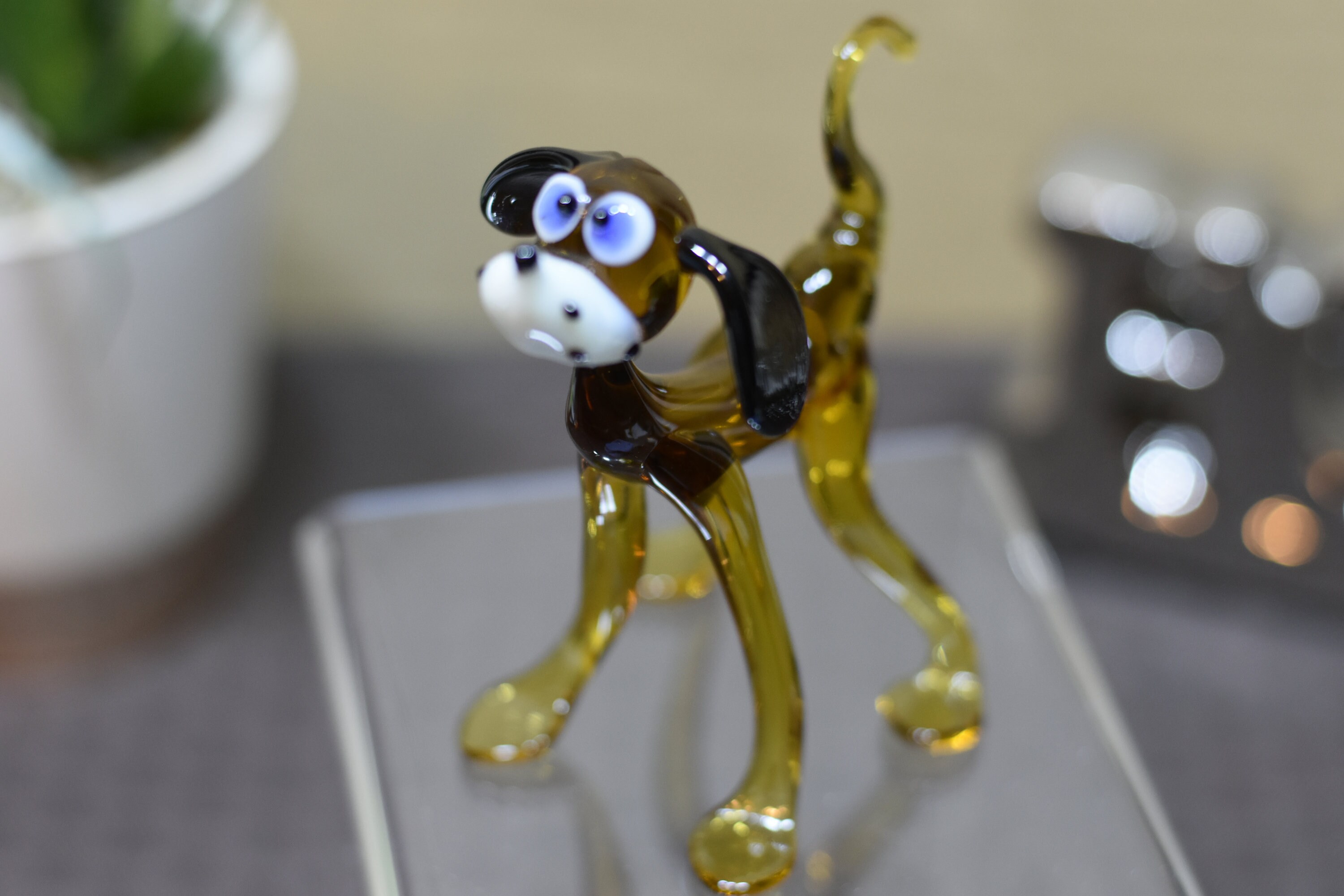 Glass Dog Figurine Etsy