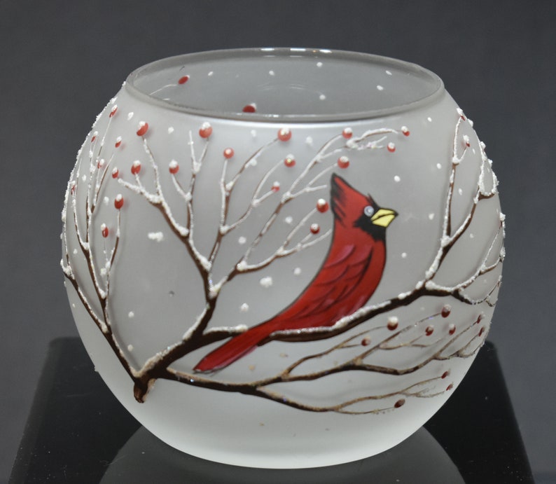 Cardinal Candle Holder Hand Made Etsy