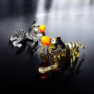Glass Zebra Figurine, Collectible Glass Zebra, Murano Quality Gift At A Fraction Of The Price, Handcrafted In Ukraine