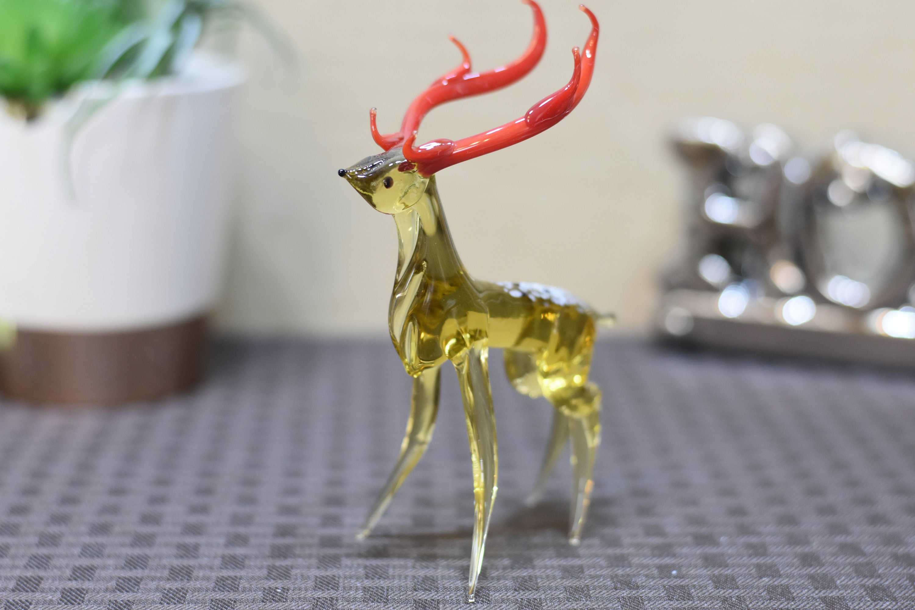 Glass Elk Figurine Etsy
