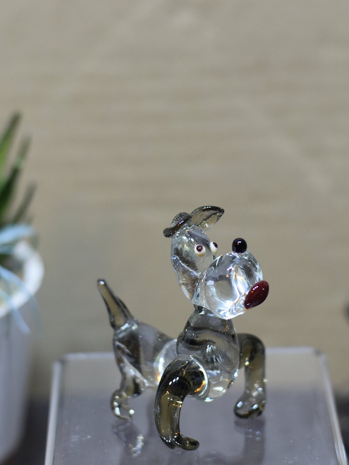 Glass Dog Figurine Etsy
