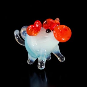 Hellblaue Schweinefigur, Miniglas Murano-Qualitäts-Glasfigur, handgefertigt in der Ukraine, eine großartige Ergänzung Ihrer Sammlung