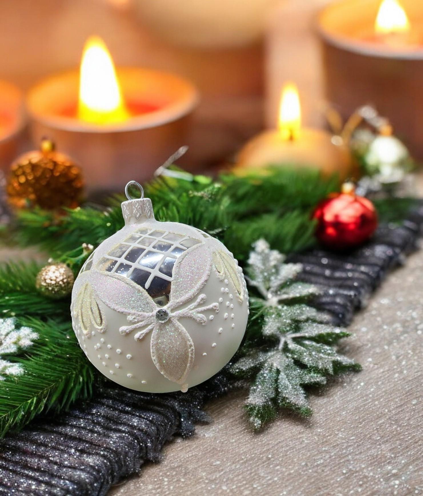 シルバー吹きガラスオーナメント - シルバーオーナメント - ウクライナ
