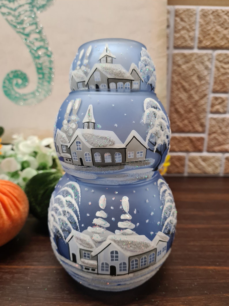 Light Blue Candle Holder Blown Glass Hand Made Baby Blue Etsy