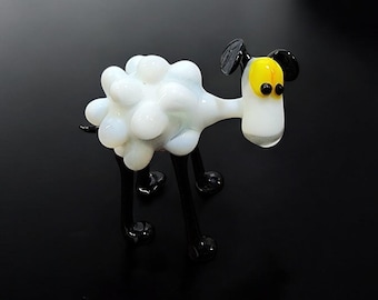 Glass White Sheep Figurine, Collectible Glass Sheep, Murano Quality Gift At A Fraction Of The Price, Handcrafted In Ukraine