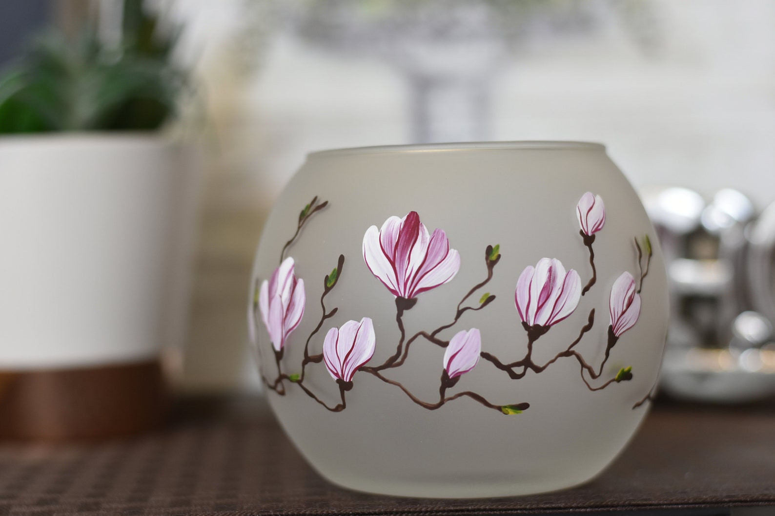 Magnolia Flower Candle Holder Hand Made Multiple Sizes Etsy