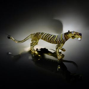 Glass Tiger Figurine, Collectible Glass Tiger, Murano Quality Gift At A Fraction Of The Price, Handcrafted In Ukraine