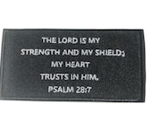 Psalms 28 7 Bible Verse Patch Embroidered Applique Sew Iron On Patch Religious Jesus Christ Church Brother Love