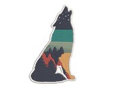 CUSTOM Howling Wolf Forest Nature Desert 3 quot W x 5 quot T Embroidered Patch Iron-on or Sew-on Outdoor Adventure Souvenir Travel Vacation Series