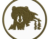 Brown Bear Applique Patch - Grizzly Bear Animal Badge (Iron on)