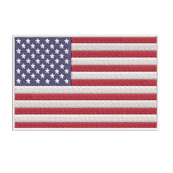 American Flag Embroidered Patch iron-on White Border USA US United States Shoulder Embroidery Applique Clothing Vest Souvenir Military