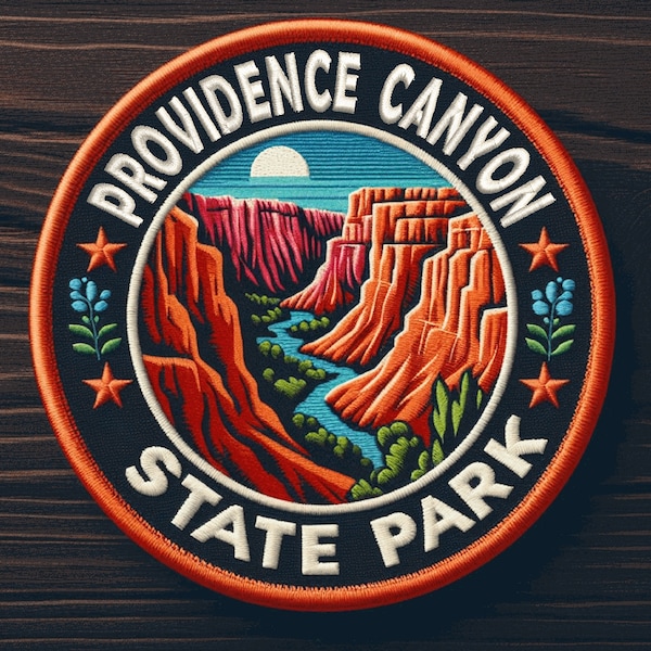 Providence Canyon State Park Patch Iron-on/Sew-on Applique for Clothing Vest Backpack Hat, Outdoor Nature Badge, Georgia, Travel Souvenir