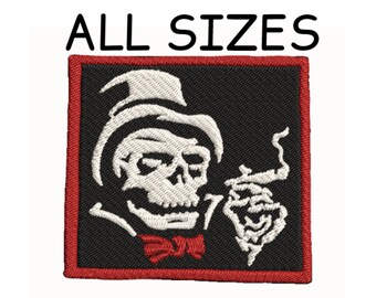 Grim Reaper Patch Embroidered Iron-On/Sew-On Applique for Vest Jacket Costume Jeans, Hipster Skeleton Funny X-files Psychedelic Badge Emblem