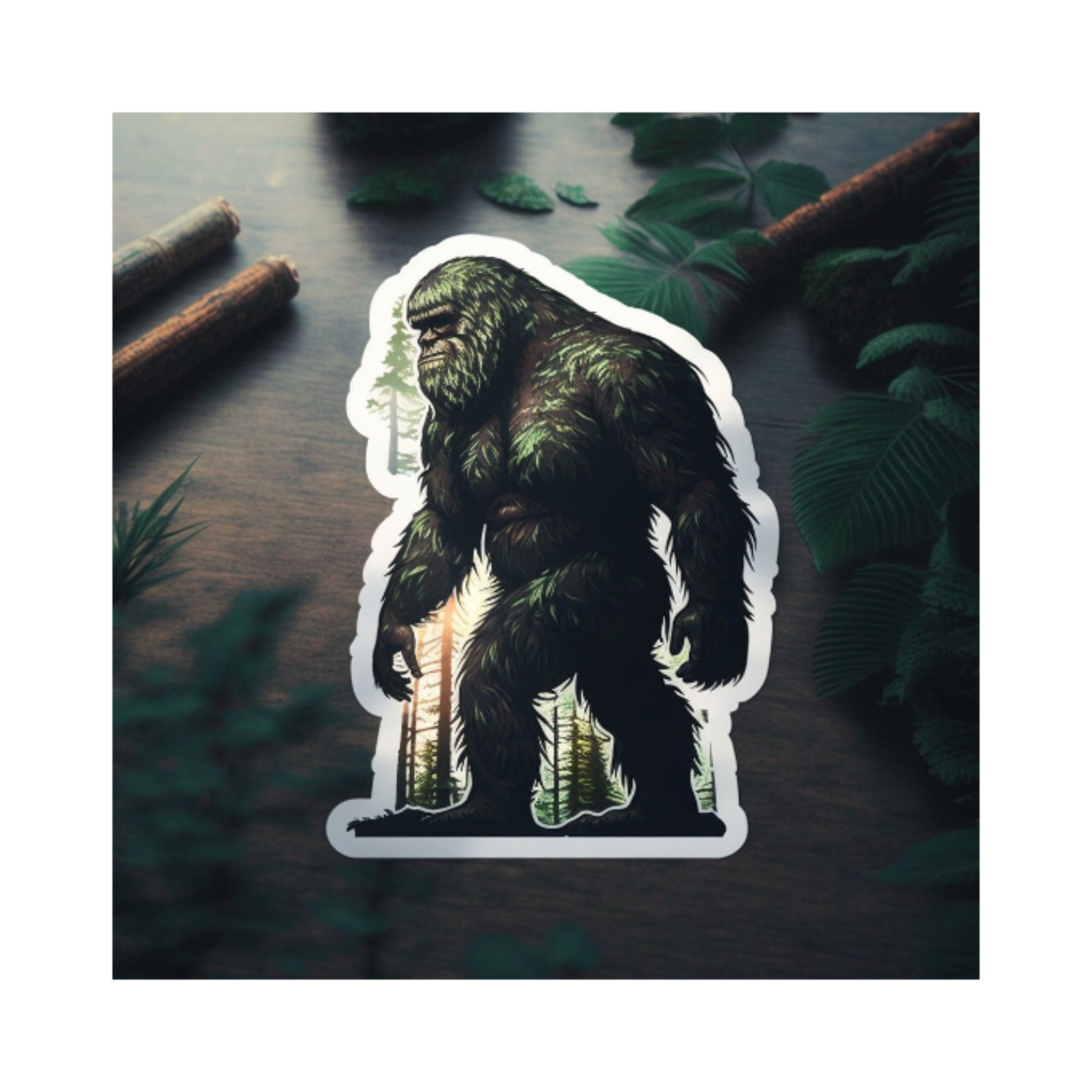 Bigfoot in the Forest Sticker, Car Truck Window Bumper Vinyl Graphics  Sticker Decal, Waterproof UV Resistant Decal, Sasquatch Myth Legend 