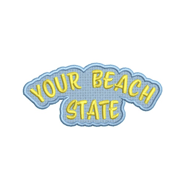 Custom Your Beach Patch Iron-on/Sew-on Embroidered Applique for Clothing Backpack Jacket Hat Bag, Ocean Waves, Travel Souvenir, Vacation