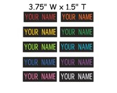 Name Patch Personalized Tag 3.75 quot x 1.5 quot Embroidered DIY Iron-on Applique For Vest Backpack Uniform Jacket Uniform Choose Your Thread Colors