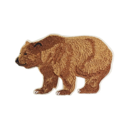 Patch Ricamata Grizzly Bear – Iron On / Sew On – Simpatico Orso Nero