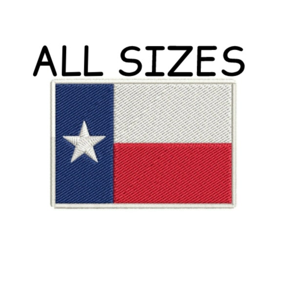 Texas State Flag Patch Embroidered DIY Iron-On  - LONE STAR White Border-Small 1-5/8" - Badge Applique Clothing Vest Jacket Backpack Uniform