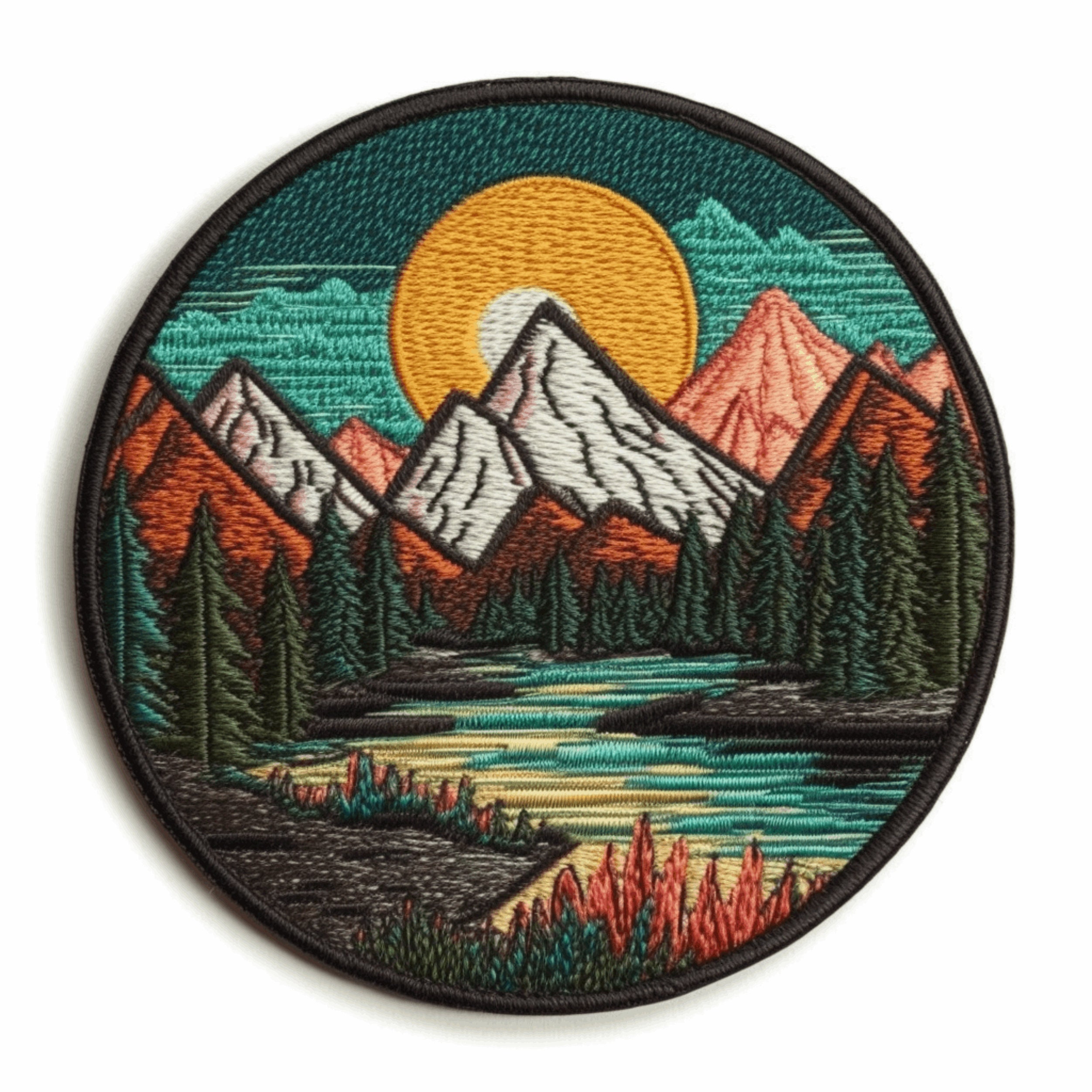 Mountain Patch Iron-on/sew-on Applique for Clothing Jacket Vest