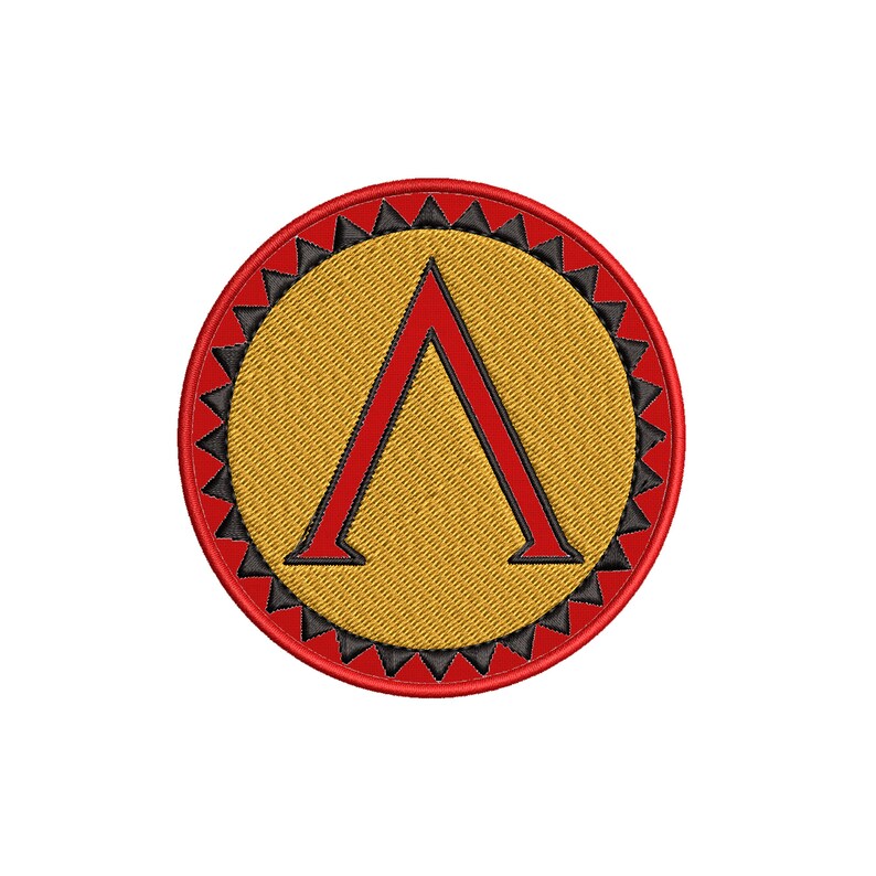 Ancient Spartan Shield Patch Iron On Embroidered Patch Etsy