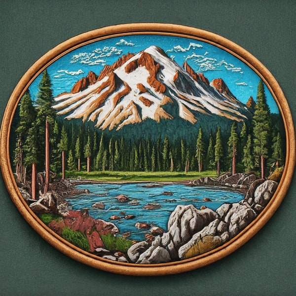 Lassen Volcanic National Park Patch Iron-on/Sew-on Applique for Clothing Jacket Jeans Backpack, Nature Badge, Cascade Range, California