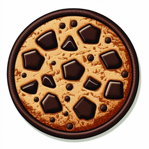 Chocolate Chip Cookie Patch Iron-on/Sew-on Applique for Clothing Jacket Jeans Backpack Apron Cap, Baked Dessert Food Badge, Baking, Cooking