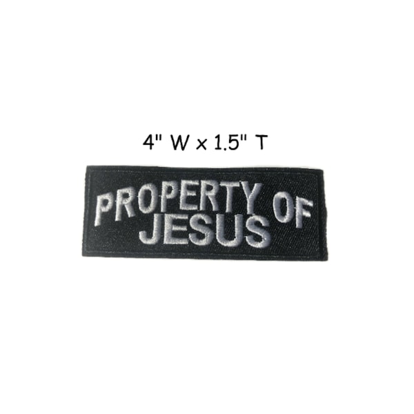 Property of Jesus Embroidered Patch Iron-On DIY Custom Applique, Religious Faith Christian Bikers MC Love, Clothing Jacket Vest Backpack
