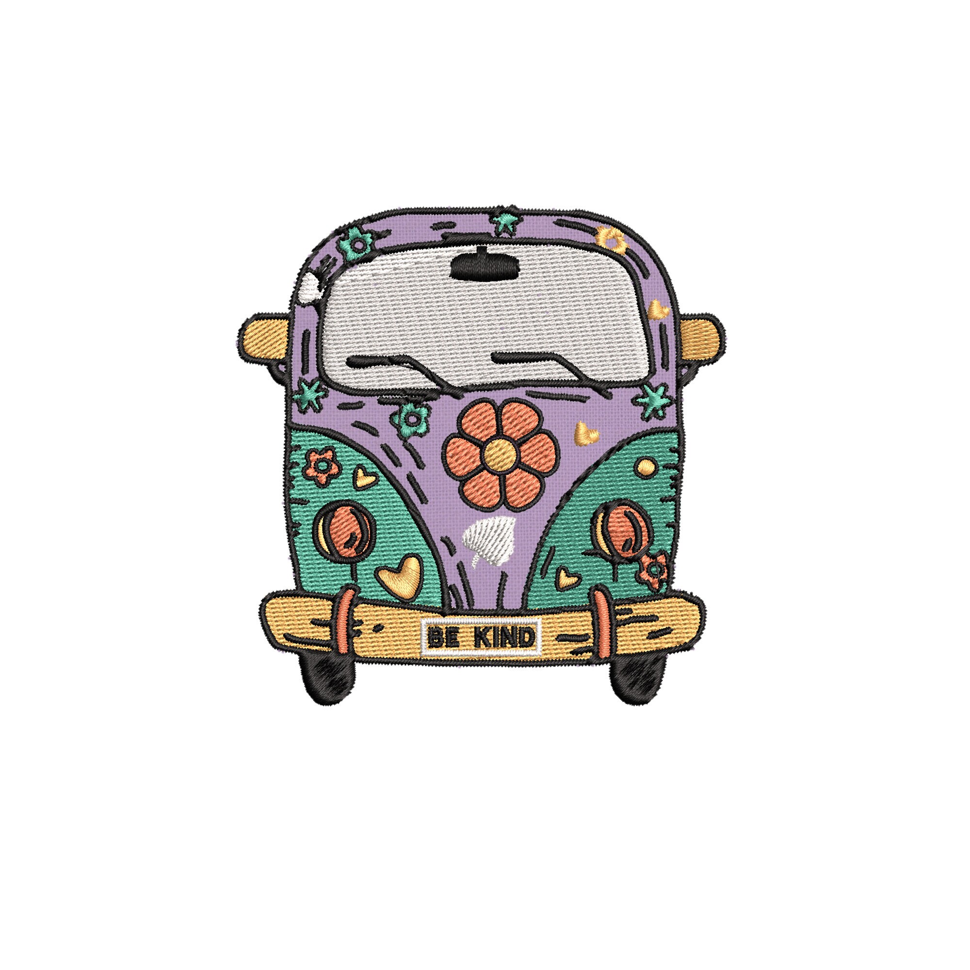 Hippie Love Peace Bus Coloured Sew Iron on Patch Badge Embroidery DIY Appliques Hippie Love Peace Bus Coloured Sew Iron on Patch Badge Embroidery DIY Appliques