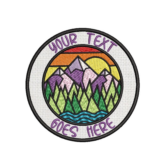 Custom Your Text Mountain Personalized Badge Patch Embroidered Iron-on  Applique