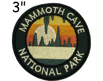 Mammoth Cave National Park Patch Embroidered Iron-on/Sew-on Applique for Clothing Vest Backpack, Seek Adventure, Travel Souvenir, Kentucky