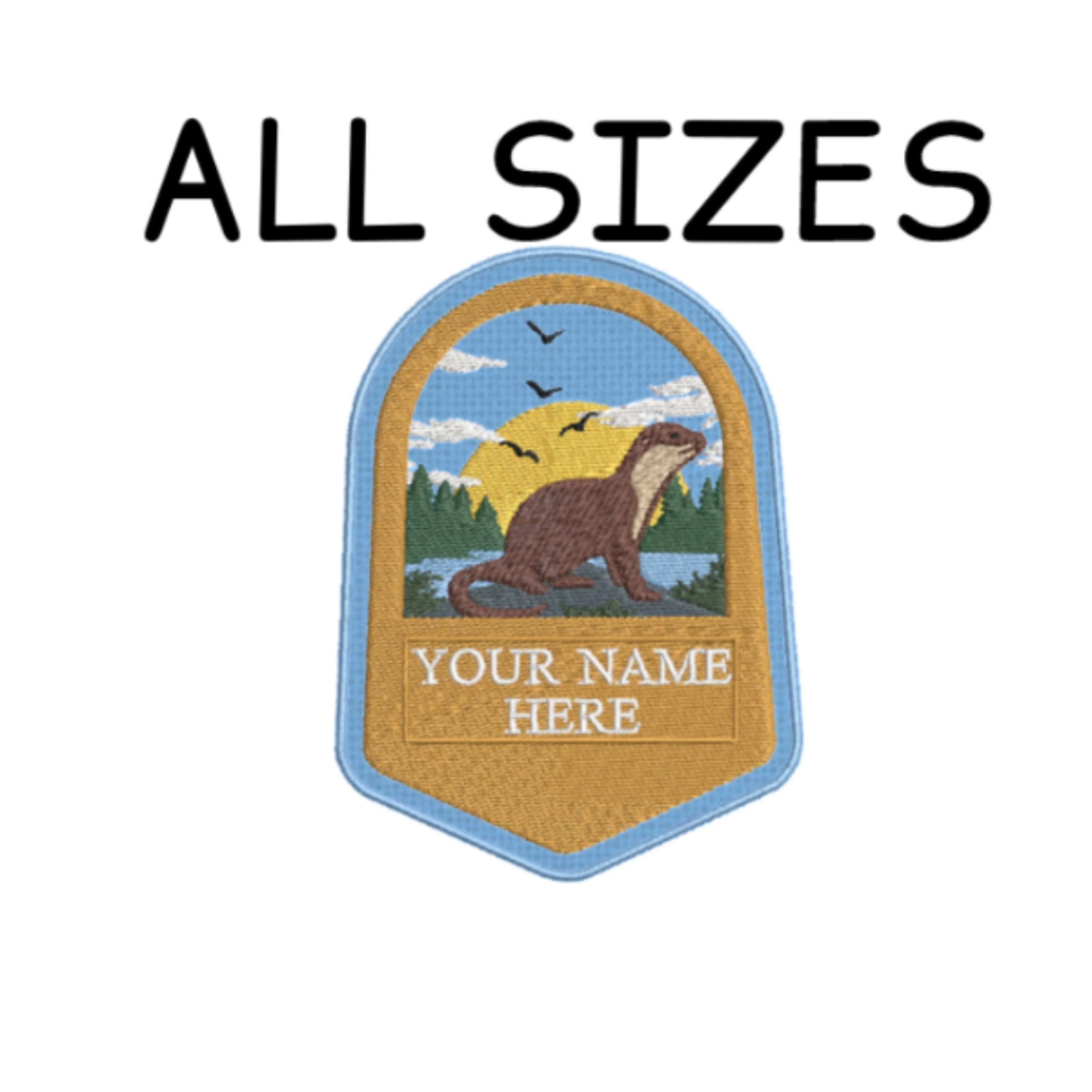 Name Patch Custom your Name Text River Otter - Etsy