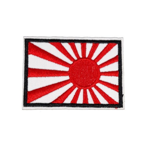 Aufnäher mit japanischer Flagge, japanischer KAMIKAZE-Marine-JACK, bestickt, zum Aufbügeln, Stickerei-Applikation, Banner, Souvenir, Kleidung, Uniform, Militär, aufgehende Sonne