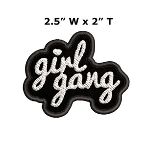 Girl Gang Embroidered Patch DIY Iron-On Custom Applique, Trippy Road Trip Peace Love Music Fest Chill Musician Love Peace, Happy Girl Power