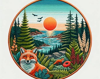 Seek Adventure Iron-on/Sew-on Applique for Clothing Jacket Vest Backpack Hat, Nature Badge, Decorative Craft, Red Fox, National Parks