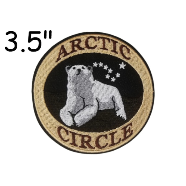 Polar Bear Patch Embroidered Iron-on/Sew-on Applique for Clothing Vest Backpack, Arctic Circle, Wild Animal, National Parks, Seek Adventure