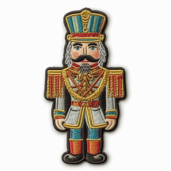 Nutcracker Patch Iron-on/Sew-on Applique for Clothing Jacket Vest Jeans Backpack, Christmas Badge, Decorative Craft, Santa, Toy Soldier Gift