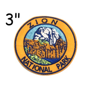 Zion National Park Patch Embroidered Iron-on/Sew-on Applique for Clothing Vest Backpack, Outdoor Adventure, Travel Souvenir patches, Flowers